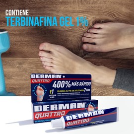 Derman Quattro, Gel para el pie de Atleta, 1% Tubo de 30gm