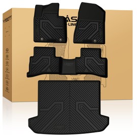 LASFIT Floor Mats & Cargo Mats for KIA Sportage 2022 2021 2020 2019 2018 2017, All Weather TPE Custom Fit Floor Liners for KIA Sportage 1st & 2nd Row Car Mats & Trunk Mats Full Set, Black