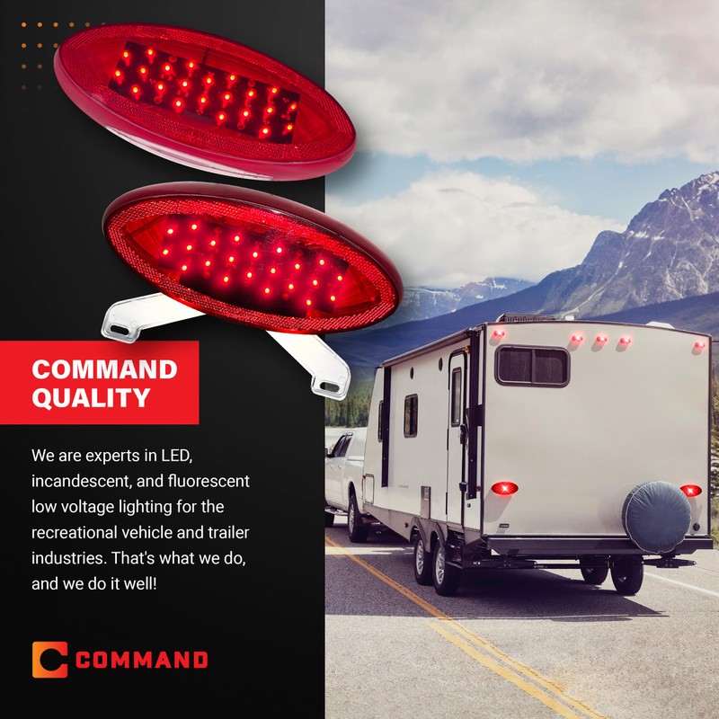 Command Electronics OEM 12V LED 2-Pack RV & Trailer Sealed