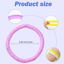 LEGENTLISUR 30 Pieces 15 Colors Preppy Bracelets Heishi Beads Bracelets Stackable Clay Bracelet Surfer For Women Summer Beach Jewlery Christmas Birthday Present