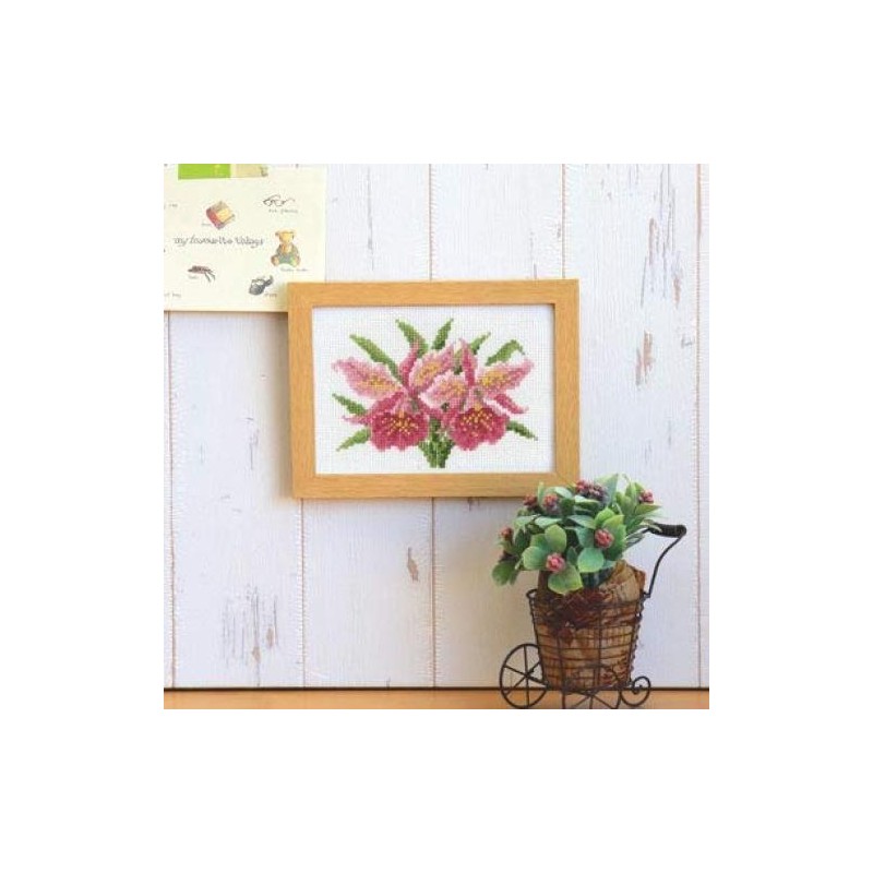 Olympus Thread Embroidery Kit '12-Month Flower Frame January Cattleya Marie