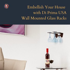 di prima usa Wine Glass Holder - Lavish Wine Glass Rack Wall Mounted - Italian Design Metal Stemware Rack for an Organized Kitchen, Cellar, Cabinet - Durable Wine Glass Storage – 4 Glasses