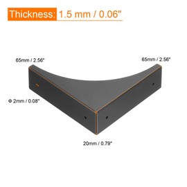 sourcing map Corner Protectors, 4Pcs 2.56" - Metal Corner Protector, Vintage Decorative Corner Brackets with Screws, Edge Guards for Furniture Box Table (Black)