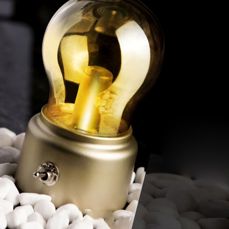 Night Light USB Rechargeable Bulb Shape Continuous Light Dormitory Desk