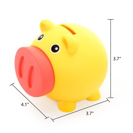 ZEAYEA 4 Pack Mini Piggy Bank, Cute Plastic Pig Money Bank, Unbreakable Saving Money Box Coin Bank for Boys Girls Adults, Practical Gift for Birthday, Christmas, New Year