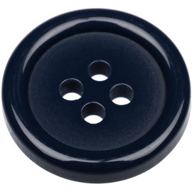 Pack of 12 Dark Navy Blue Sew on 18mm Round Buttons Flat 4 Holes 28L 28 Ligne