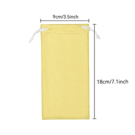 Groupcow 6pcs Eyeglasses Sunglasses Microfiber Pouch Bag, Cell Phone Storage Pouch 7.1" x 3.5" (Yellow)