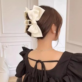 MISS FANCY Ribbon Hair Clip, Large Bow, Princess Hairpin, Hair Arrangement, Hair Ornament, Women's Fashion, Hair Clip, Korean Style, Simple, Elegant, Hair Claw, Hair Accessory, Kids, Adult, Work,