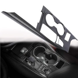 HANSTRONG GEAR1Pcs ABS Carbon Fiber Black Gear Shift Knob Console Panel Trims Cover Cup Holder Decor Sticker for Toyota Camry 2018-2023
