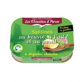 Les Mouettes d'Arvor Sardines w/ Butter & Garlic (Persillade)