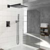 Elefloom Shower Faucet Set, 10 Inch Matte Black Wall Mounted