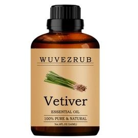 Wuvezrub Wuvezrub Vetiver Essential Oils Organic, 240ML Pure and Natural Vetiver Essential Oil for Aromatherapy Diffuser - Vetiver /8 Fl Oz