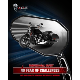 MZS Motorcycle Mirrors Black, M8 Motorbike Rear View Mirror Side Accessories Hollow Rod Arrow Compatible with Sportster Road King Street Glide Electra Dyna Softail Ultra Vrod