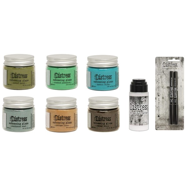 Tim Holtz Distress Embossing Glaze Cool Tones Bundle - 6