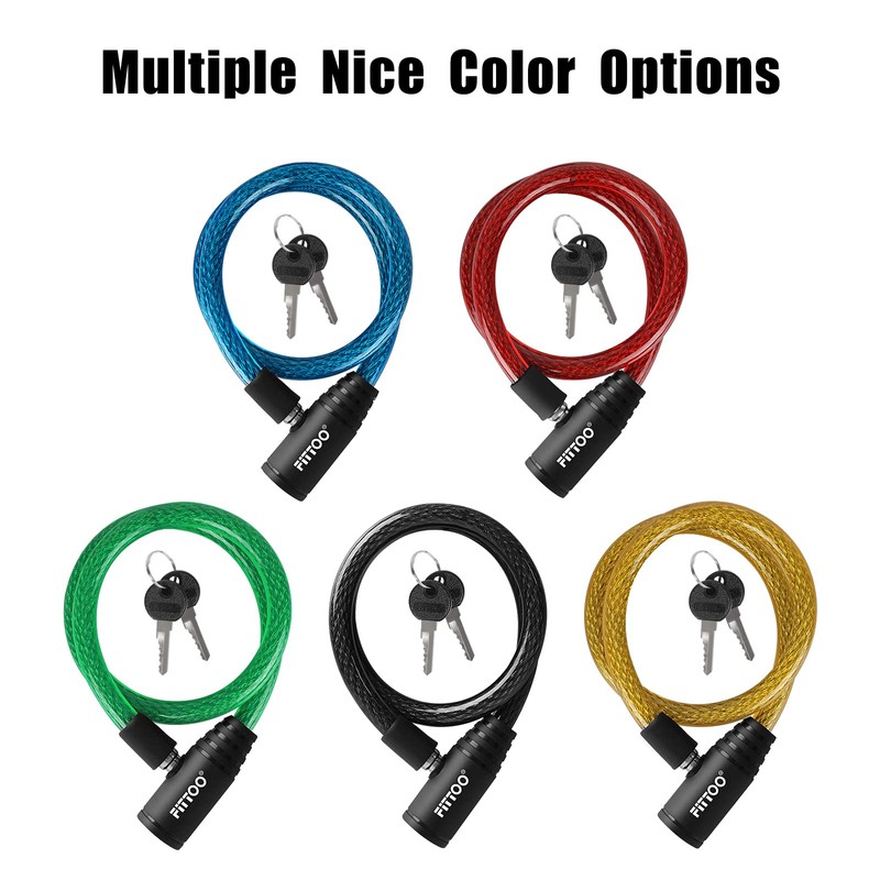FITTOO Bike Lock, Traditional Bicycle Lock with 2 Keys, Security