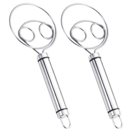 2pcs Round Handle Ring Mixer Dough Mixer Stainless Steel Mixer Fast Egg Beater Large Double Hole Quick Mixer Baking Tools