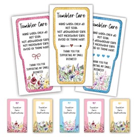 MAOSH Tumbler Care Instructions Cards Cup Mug Care Instructions 3.5 x 2 Inch Packaging Customer Direction Card for Tumbler, Cup, Mug