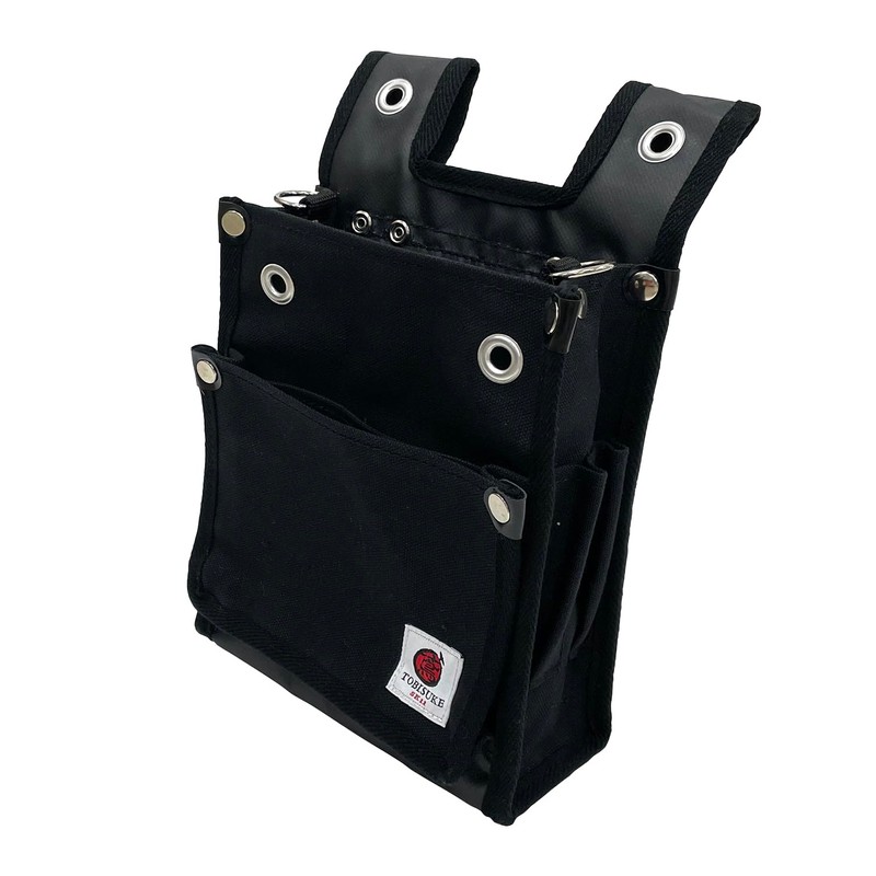 SK11 Canvas Tobi Waist Bag, 2-Tier BS, Black, TSH-2DBS-BK Thin,