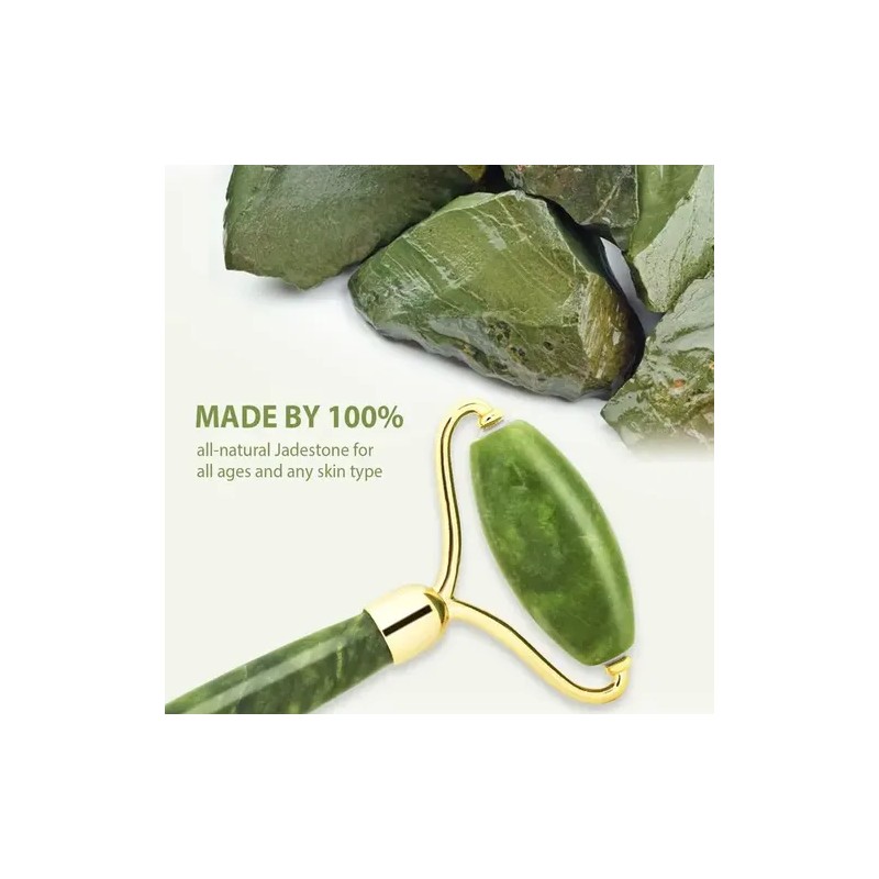 Rodillo De Masaje Facial De Jade Gua Sha Rejuvenece Kit