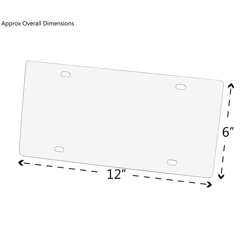 Blank License Plate Laser Cut Clear Acrylic 12" x 6"