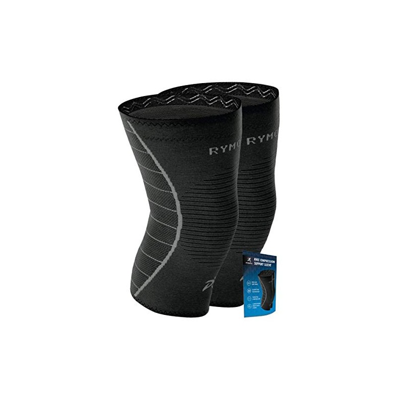 Rymora Knee Supports for Men and Women (Black) (Pair) (Extra