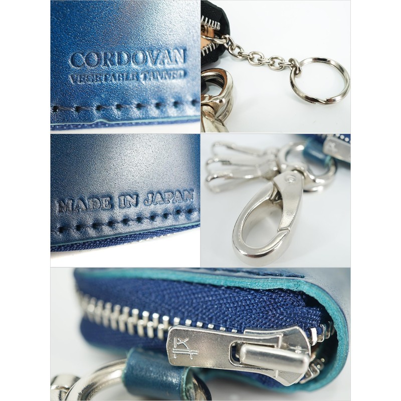 BlissLeather Oil Cordovan Genuine Leather Smart Key Case [Inner Himeji
