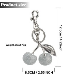 baizhong Cherry Bags Charm Stylish,Cute Keychain Comes with Shiny Resin Metal Keychain Accessories for Backpacks,Wallets (GJ-yinfenliang)