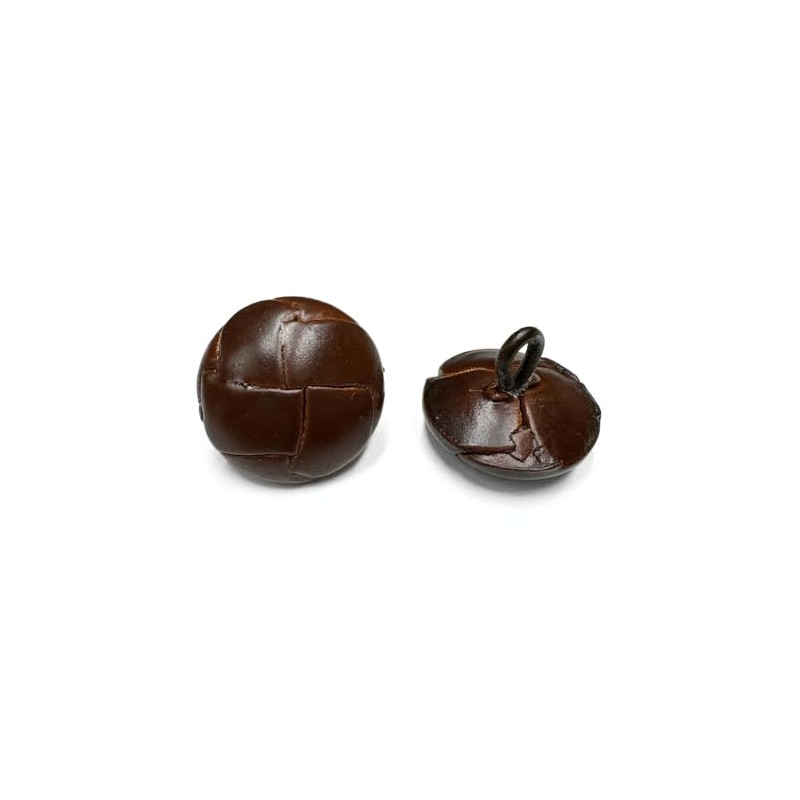 Genuine Leather Buttons Vintage Pack 6 - Round Sewing Buttons