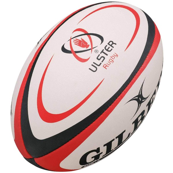 Gilbert Ulster Rugby Replica Ball, Size 5, Red & Black