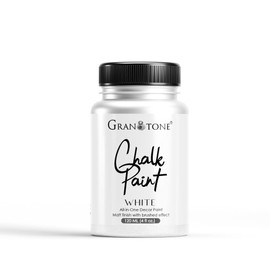 GRANOTONE Chalk Paint for Furniture | Matt-Finish Water-Based Acrylic Paint for Wood, Walls, Metal, Glass, Paper, Fabric Canvas | Maximum Coverage Chalk Paint for Kids & Adults, 120 Ml (WHITE)