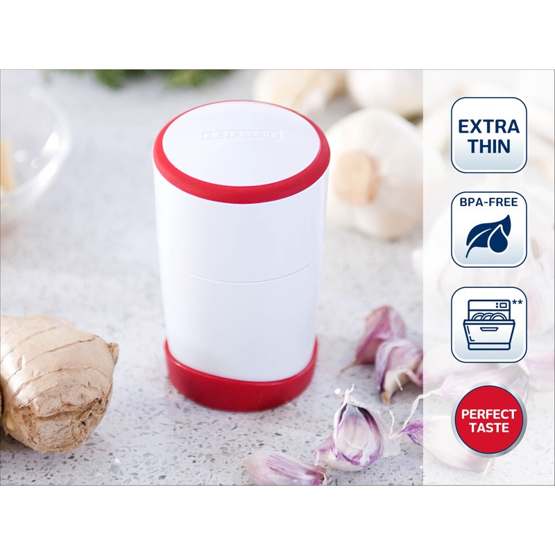 Leifheit Gourmet Garlic Slicer, Stainless Steel Blades, ABS Plastic Body,