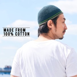 CHARM Beanie Men's Knitted Hat - Namaz Takke Thin Crochet Cap Elastic Japanese, charcoal