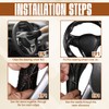 HEVLE Leather Steering Wheel Cover Lace Up, Car Wheel Cover,