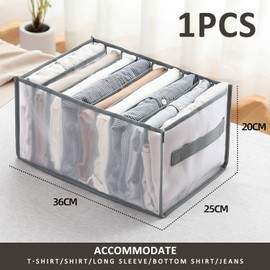 1 Pack Closet Drawer Organisers, 9 Grids Jeans Storage Box with Compartments, Foldable Drawer Divider for Baby Clothes, Leggings, T-shirt, Jeans