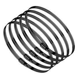 BOTTEN 4pcs Black Hose Clamp,8 Inch(194-216mm)304 Hose Clamps Stainless Steel Adjustable Worm Gear Hose Clamps Assortment Kit,radiator hose clamps fuel line clamps