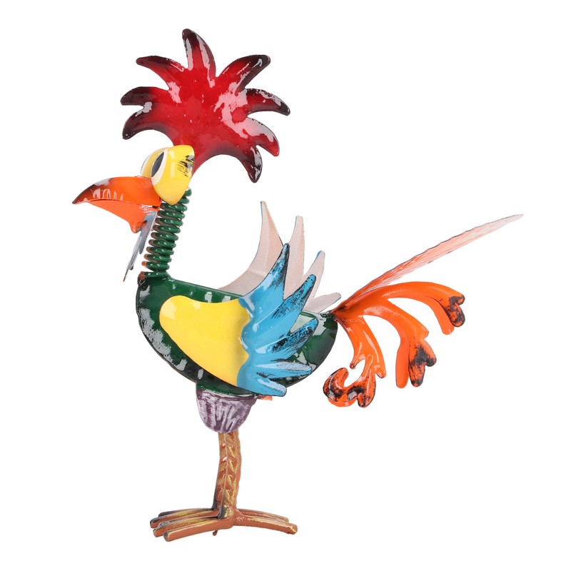 Rooster Statue Figures Ornament Metal Rooster Display Model Toy for
