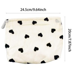 Cosmetic Bags, Big Make up Bag Cute Heart Printing Canvas Toiletry Bag Travel Cosmetic Bag Cute Makeup Bag Portable Makeup Bag for Travelling