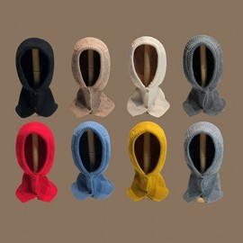 Kids' Unique Design Balaclava Hat, Winter Neck Warmer & Scarf 2063 Free Size/M(56-58cm) Hot Black 3ea