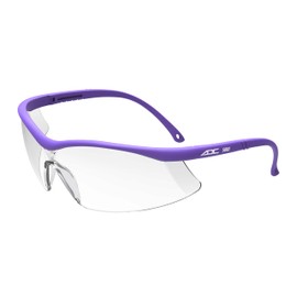 ADC 5001VQ Full-Frame, Length-Adjustable Protective Eyewear Safety Glasses with UVA and UVB Protection, Purple Accents with Clear Lenses
