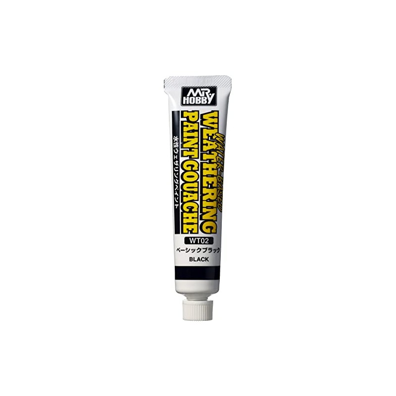 GSI Creos WT02 Water-Based Weathering Paint, Basic Black, Model Paint
