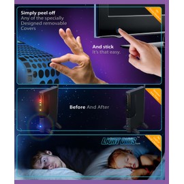 LIGHTDIMS Original Strength - Light Dimming LED Covers/Light Dimming Sheets for Routers, Electronics and Appliances and More. Dims 50-80% of Light, in Retail Packaging (1 Sheet).