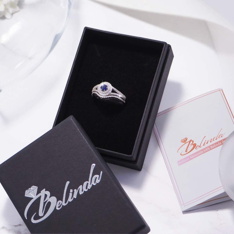 Belinda Jewelz - Anillo de compromiso para mujer, plata platino,
