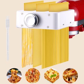 3-in-1 Pasta Maker Attachment for KitchenAid Stand Mixer, Includes Pasta Roller, Spaghetti Cutter, Fettuccine Cutter, Stainless Steel for kitchen aid pasta attachment for kitchenaid stand mixer