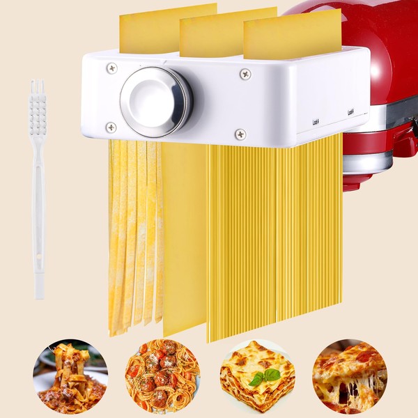 3-in-1 Pasta Maker Attachment for KitchenAid Stand Mixer, Includes Pasta