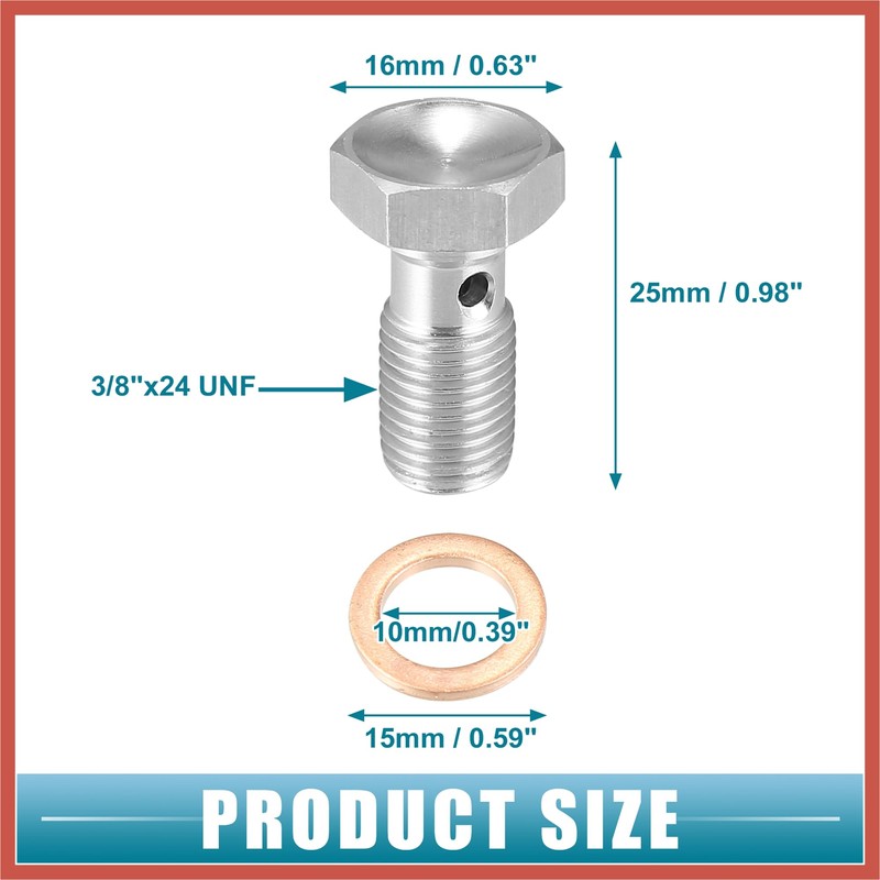 ACROPIX Banjo Bolt Brake Fitting Adapter Kit 3 an 3/8"x24