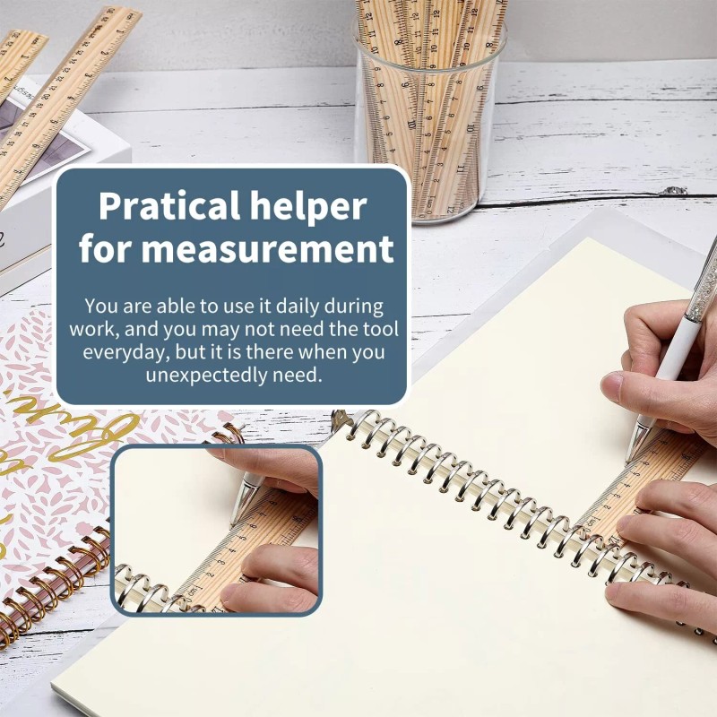 SZLFSX 72 Pack Wooden Ruler 8 Inch Rulers Bulk Wood