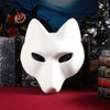 Toyvian Fox Masks 2pcs White Blank Masks DIY Animal Unpainted