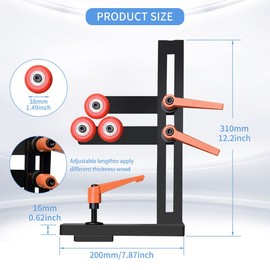Wood Lathe Steady Rest，Stable L Shaped Woodworking Lathe Center with 3 Fixed Wheels Adjustable Wheel Position for Woodworking Lathes Up to 12 Inches