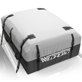 Rooftop Cargo Carrier Bag, WILDROAD 21 Cubic Feet 600D Ultra Anti-Tear Fabric Waterproof Car Roof Bag, Soft-Shell Roof Bag with Storage Bag, Anti-Slip Mat and 6 Door Hooks Fits Car with/Without Racks