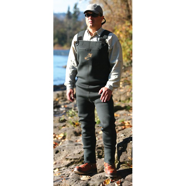 Caddis Men's Green Neoprene Stocking Foot Wader, X-Large Short Stout